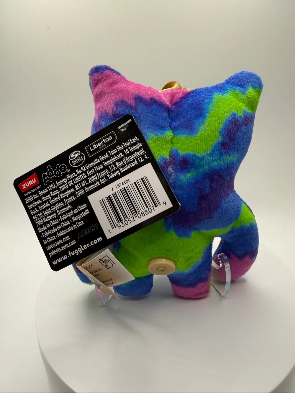 NWT ZURU Fuggler Funny Ugly Monster Keyring - Tie Dye Plush - Picture 3 of 4